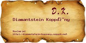 Diamantstein Koppány névjegykártya